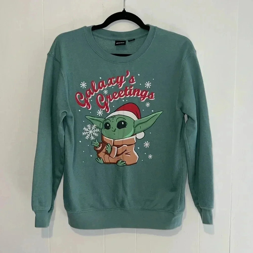 Star Wars Galaxys Greetings Baby Yoda Womens Sweatshirt 1022